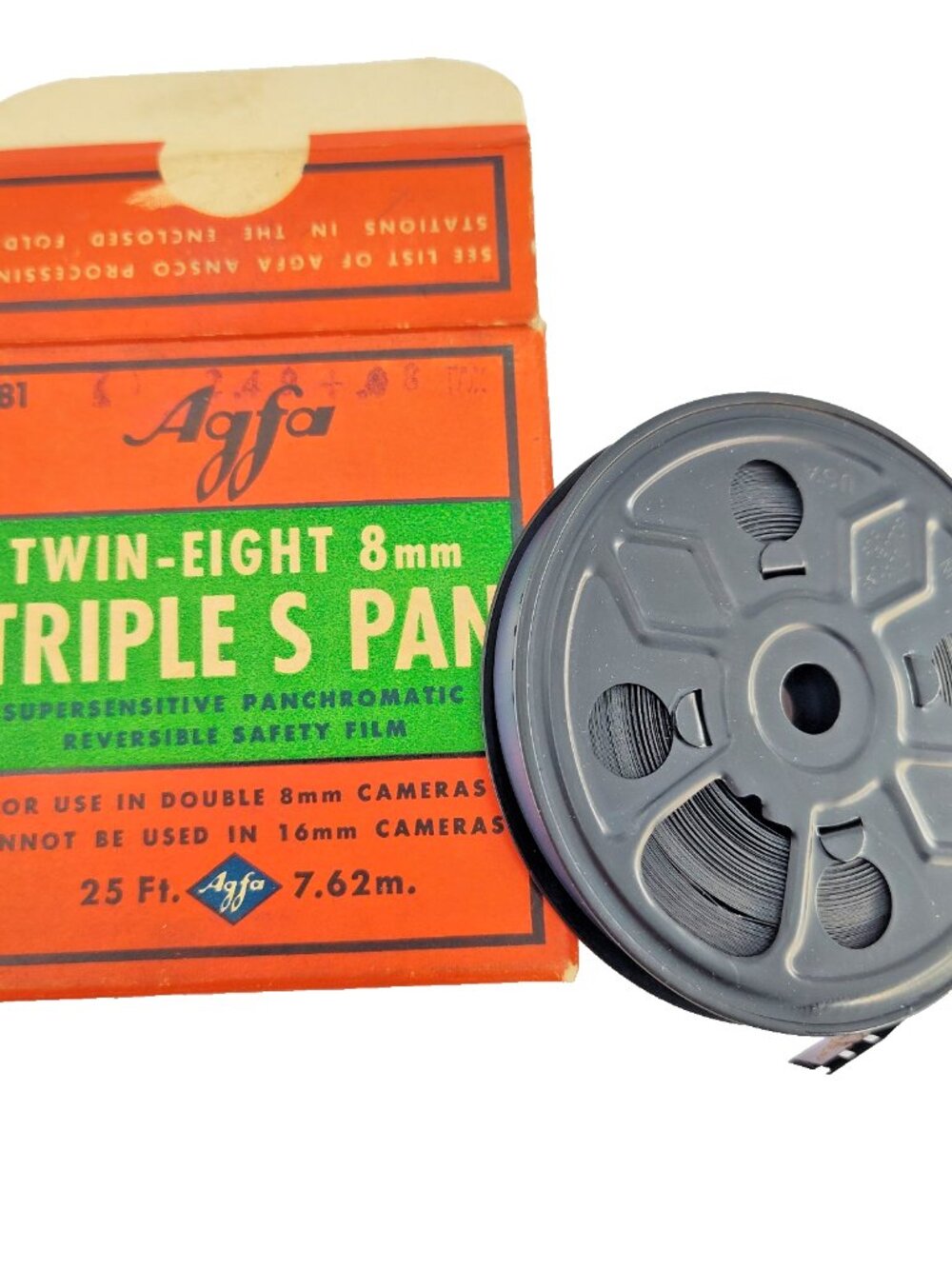 1944 Agfa 8mm Film Reel Hockey Home Movie Twin-Eight Triple S Pan